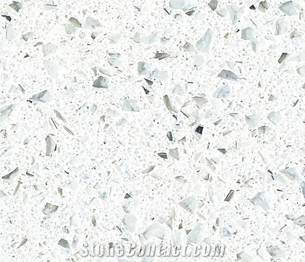 Crystal White Quartz  Engineered Stone Slabs