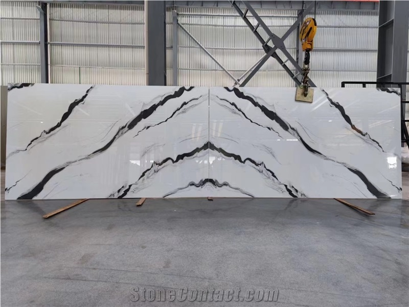 Nano Crystallized Stone Panda White Panels Nano Stone Slabs