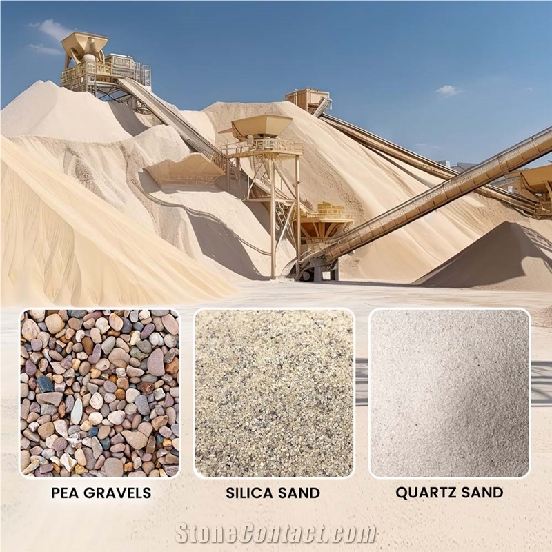 Silica Pebble Stone, Gravels, Sands