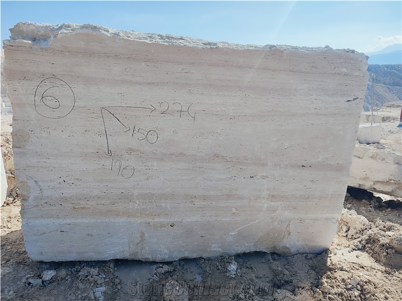 Bianco Michelangelo Travertine Blocks (Vein+Cross)