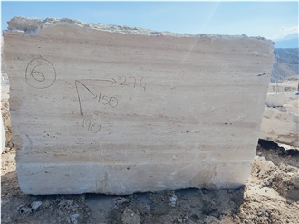 Bianco Michelangelo Travertine Blocks (Vein+Cross)