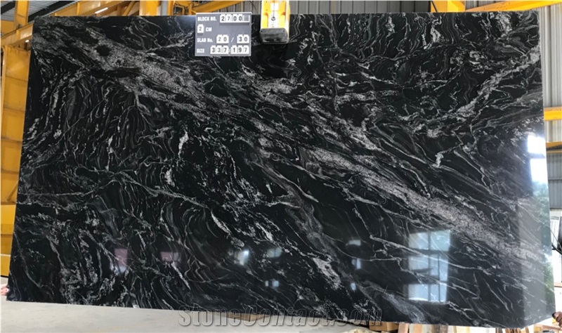 Forest Black Granite Slabs
