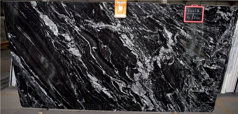 Glossy Black Forest Granite Slabs