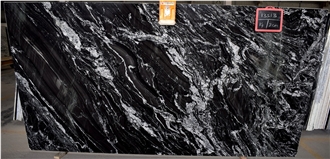 Glossy Black Forest Granite Slabs
