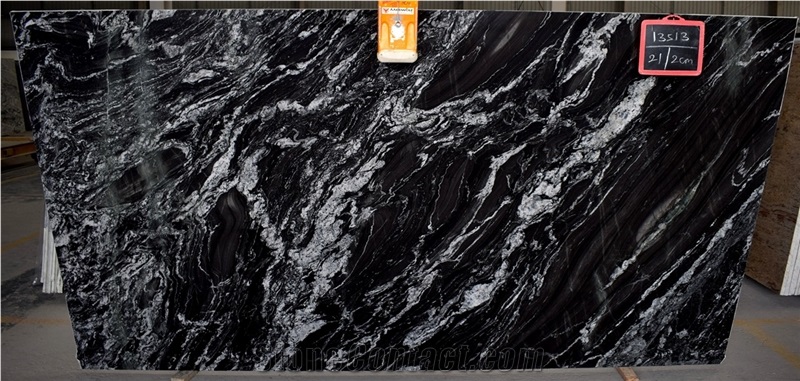 Glossy Black Forest Granite Slabs