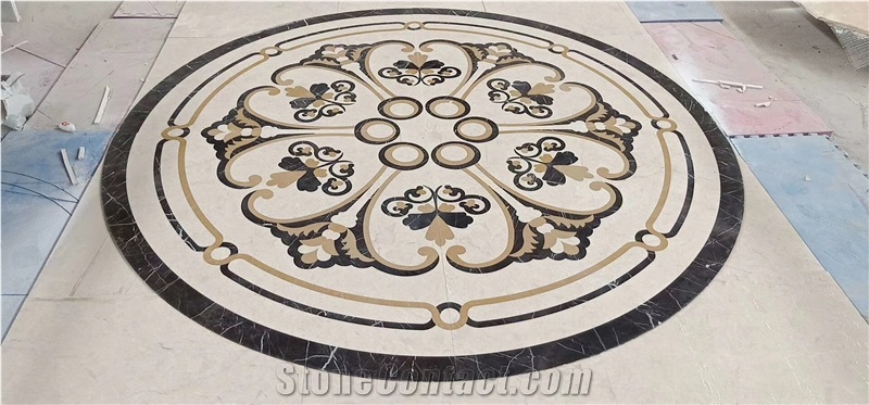 Decoration Arc Water Jet Marble Pattern Wall Panel