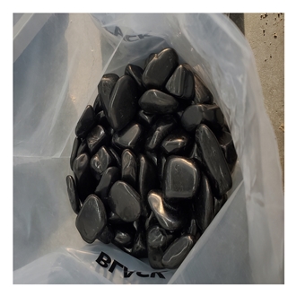 High Polished Black Garden River Pebble Stone