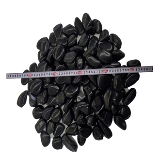 High Polished Black Garden River Pebble Stone