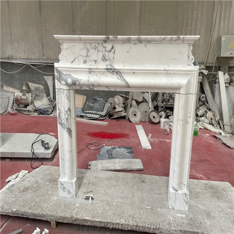 Luxury Home Decor Custom White Marble Fireplace Mantel