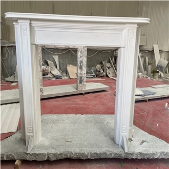 Luxury Home Decor Custom White Marble Fireplace Mantel