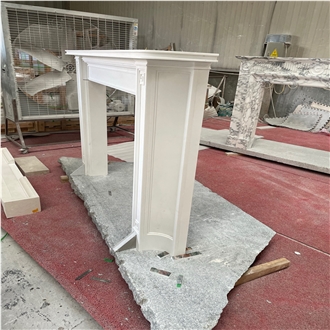 Luxury Home Decor Custom White Marble Fireplace Mantel
