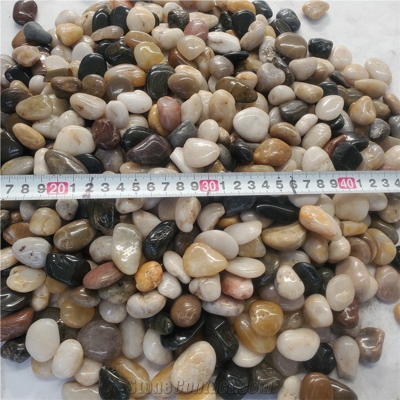 Natural Polished Mixed Color Landscape Stone Pebbles
