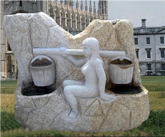 Natural White Marble Landscaping Fountain Garden