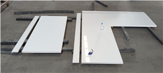 Pure White Quartz Stone Kitchen Countertops