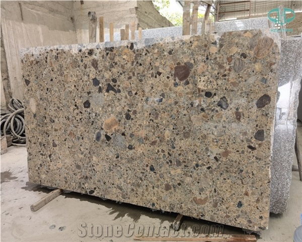 Cafe Melange China Brown Marble Slab Flooring Tiles