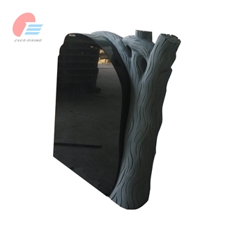 India Absolute Black Granite Classic Tree Engraved Tombstone