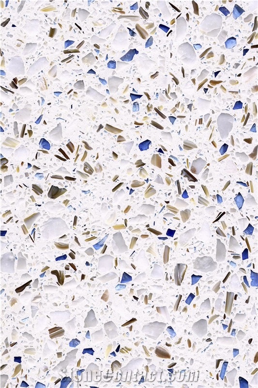Veins White Terrazzo Stone Tiles Slabs