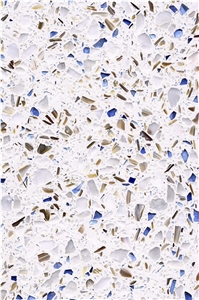 Veins White Terrazzo Stone Tiles Slabs