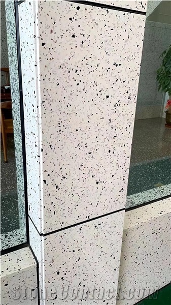 Veins White Terrazzo Stone Tiles Slabs