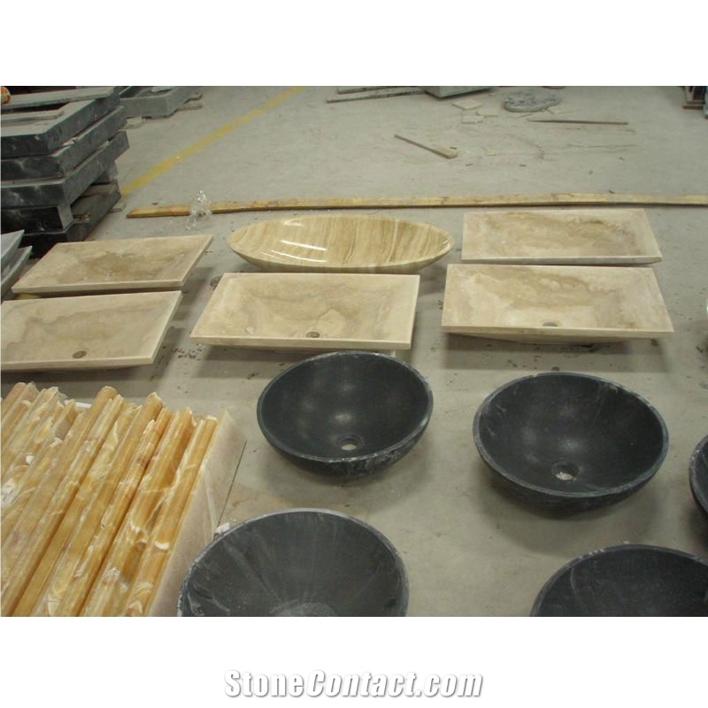 Beige Travertine Rectangle Wash Basin