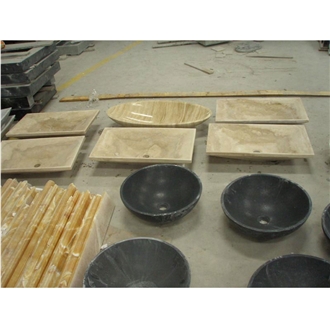 Beige Travertine Rectangle Wash Basin
