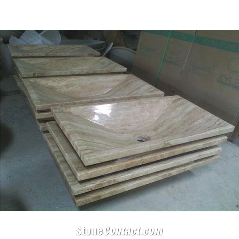 Beige Travertine Rectangle Wash Basin