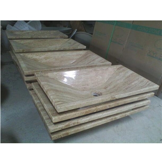 Beige Travertine Rectangle Wash Basin