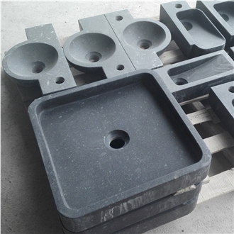 China Black Basalt Sink Hanging On The Wall
