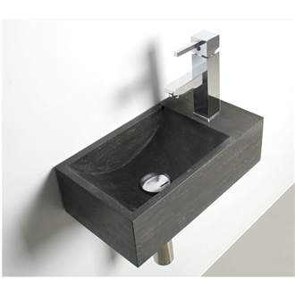 China Black Basalt Sink Hanging On The Wall