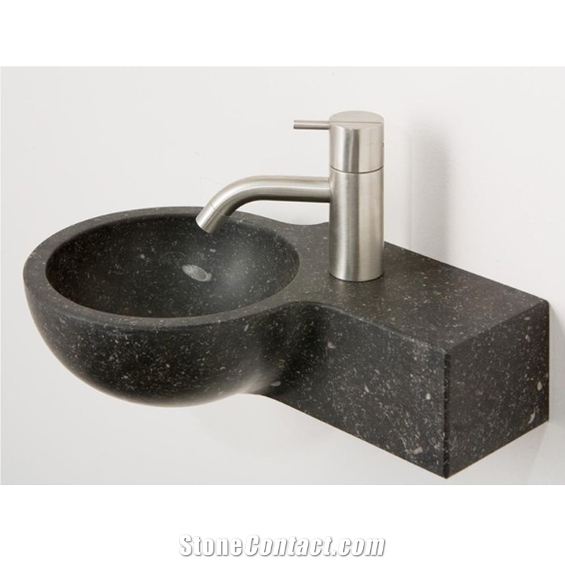 China Black Basalt Sink Hanging On The Wall