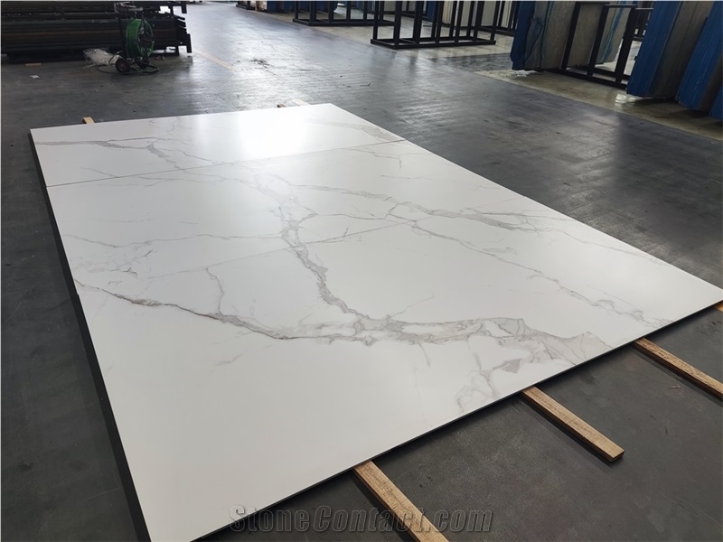 Snow White Large-Format Glazed Sintered Stone Wall Panels