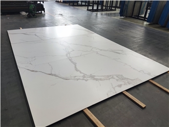 Snow White Large-Format Glazed Sintered Stone Wall Panels