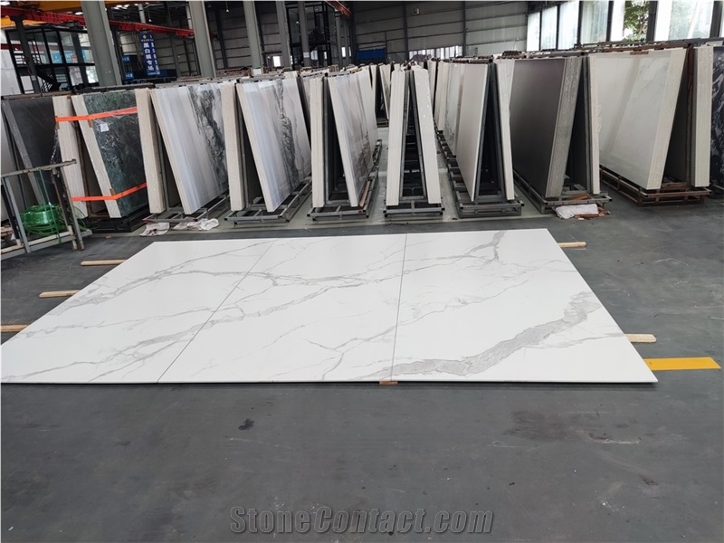 Snow White Large-Format Glazed Sintered Stone Wall Panels