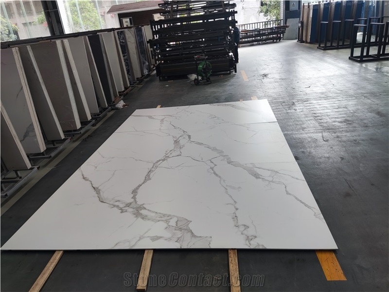 Snow White Large-Format Glazed Sintered Stone Wall Panels