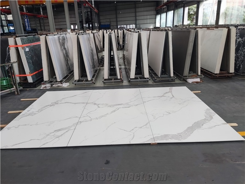 Snow White Large-Format Glazed Sintered Stone Wall Panels