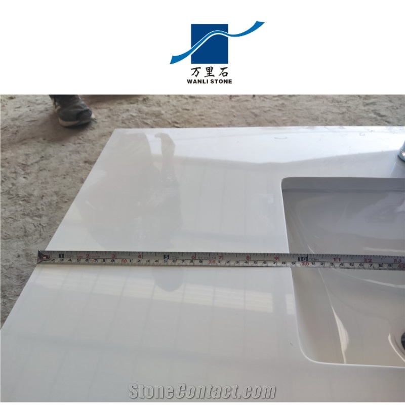 Sollid Color Artificial Marble Stone Bathroom Vanity Tops