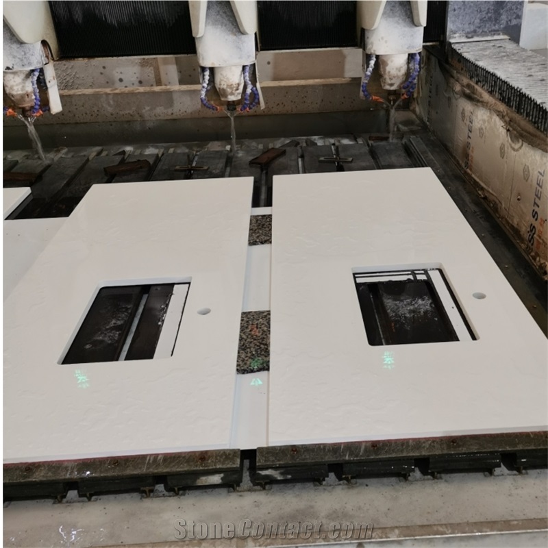 Sollid Color Artificial Marble Stone Bathroom Vanity Tops