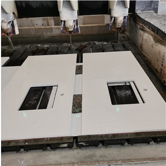 Sollid Color Artificial Marble Stone Bathroom Vanity Tops