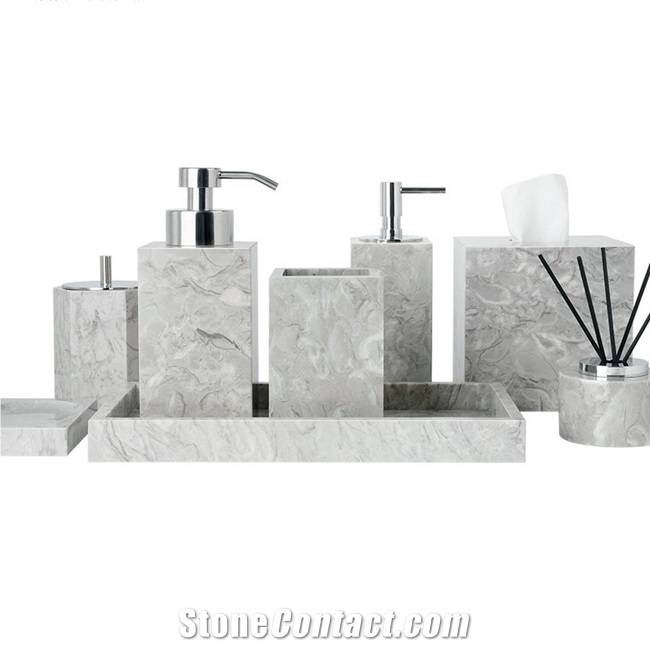 Grey Marble  Bath Accessories