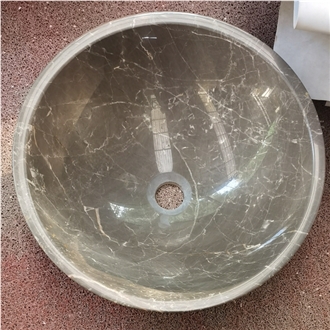 Grey Marble Round Basin