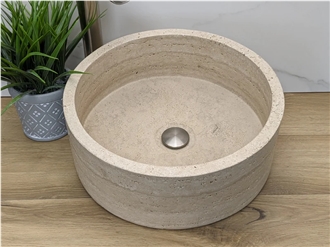 Travertine Vessel Wash Basin