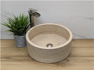 Travertine Vessel Wash Basin