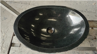 Zhangpu Black Basalt Oval Basin