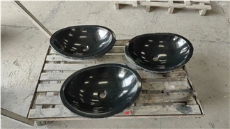Zhangpu Black Basalt Oval Basin