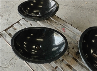 Zhangpu Black Basalt Oval Basin