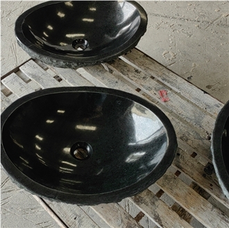 Zhangpu Black Basalt Oval Basin