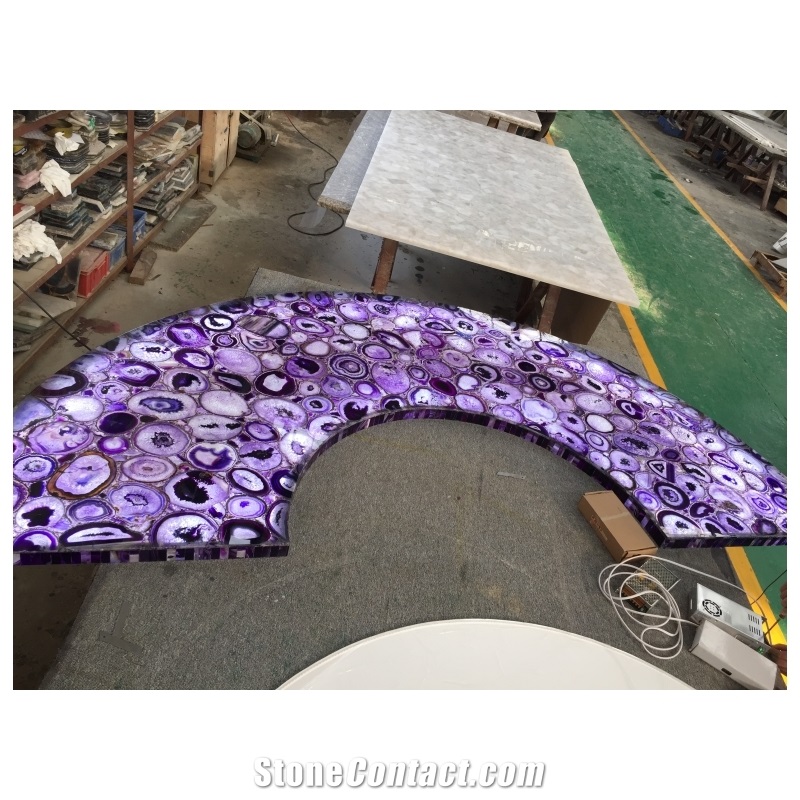 Backlit Purple Agate Semiprecious Stone Tiles