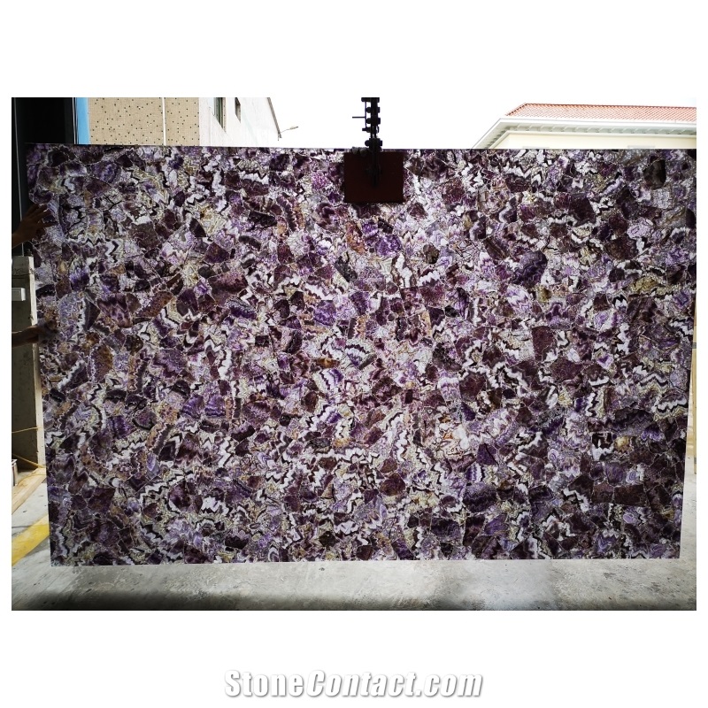 Backlit Purple Agate Semiprecious Stone Tiles