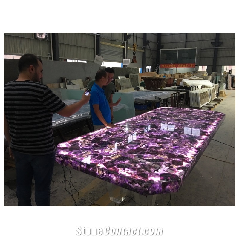 Backlit Purple Agate Semiprecious Stone Tiles