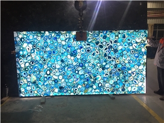Blue Agate Gemstone Semiprecious Stone Slabs